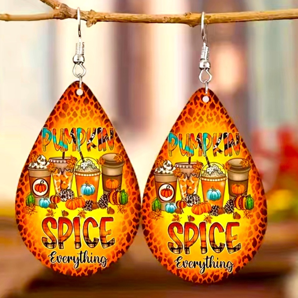 Everything pumpkin spice !! Fall earrings great for this time of year
